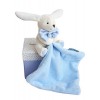 Doudou et Compagnie - Doudou Lapin Mouchoir - Boîte en Forme de Fleur - Bleu - Idée Cadeau de Naissance Fille et Garçon - Gar