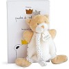 Doudou et Compagnie - Peluche Lapin Avec Doudou Mouchoir - 10 cm - Blanc/Rose - Cadeau De Naissance Fille - Jolie Boîte Cadea