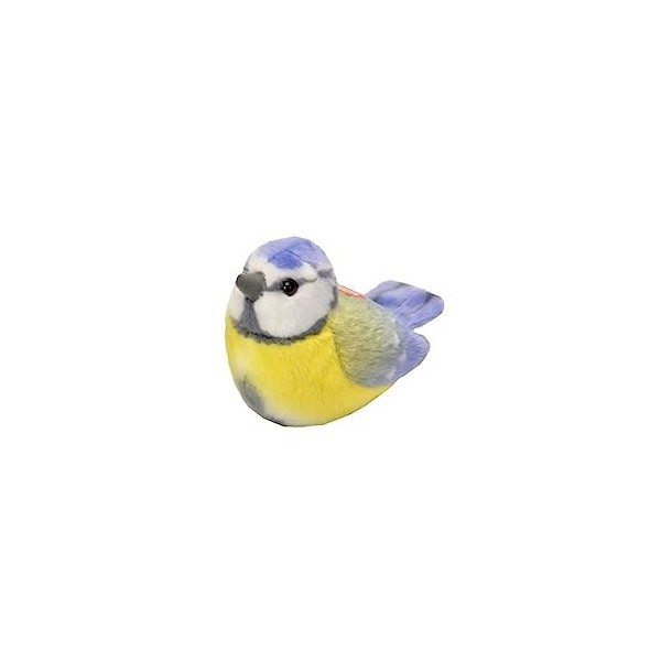 Wild Republic Oiseaux 13–16 cm Mésange Bleue Oiseau avec véritable appels en Peluche Bleu 