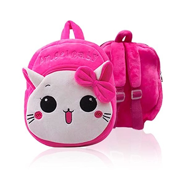 TSHAOUN Sac à Dos Enfant, Forme Le chat Mignonne en Peluche sac à dos crèche, Mini-Sac à Dos école Maternelle Enfant Bébé Tou