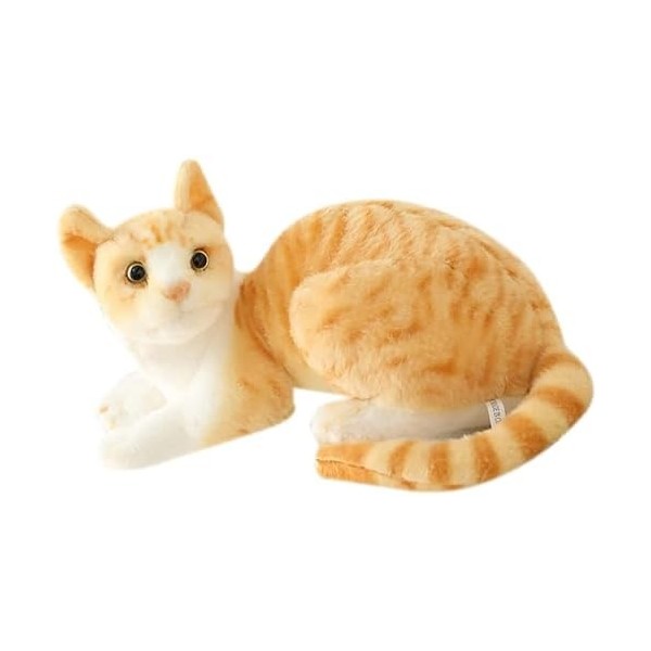 elemhome Jouets en peluche en forme de tigre, animaux en peluche, animaux en peluche, réalistes, petits chats mignons en pelu