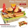 BUYGER Dinette Enfant Hamburger Jouet Aliment Cuisine avec Plateau Frites Hot-Dogs, Jeu dimitation 3 4 5 Ans