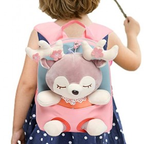 Bavokon Sac à dos en peluche,Sac à dos en peluche pour animaux en peluche Little Doll - Sac à bandoulière préscolaire voyage 