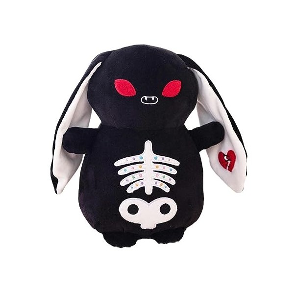 Jouet en peluche lapin gothique effrayant, jouets en peluche lapin squelette, poupée en peluche lapin effrayant dHalloween, 