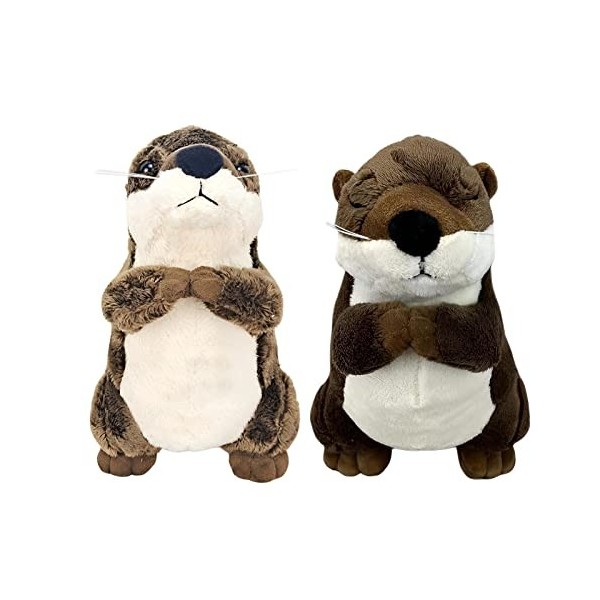 optimism Loutres en Peluche Peluche Réaliste, 2PCS Peluches Loutres Animaux Mignons, Peluche Loutres De Mer 20CM, Peluches Mi