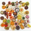 Lassuzie 100 Pièces Jouets de Mini Boisson Alimentaire, Mini Aliments en Résine Mélangée pour Cuisine de Poupée Jeu de Simula