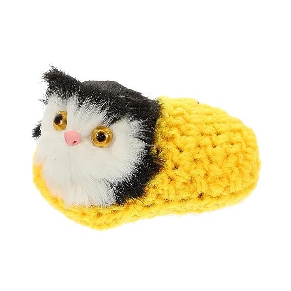 Vaguelly Ornements De Chat Animal en Peluche Chaton Endormi en Pantoufle Animaux en Peluche De Chat Jouets De Couchage Réalis