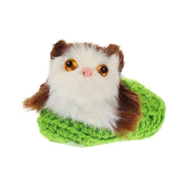 Vaguelly Ornements De Chat Animal en Peluche Chaton Endormi en Pantoufle Animaux en Peluche De Chat Jouets De Couchage Réalis