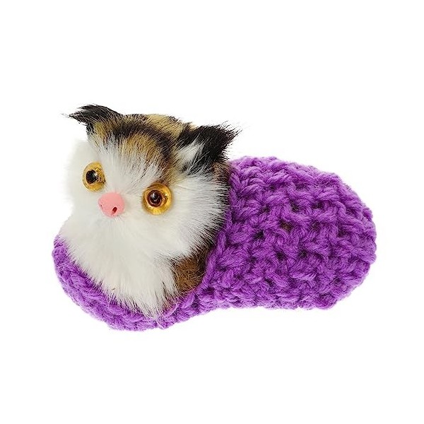 Vaguelly Ornements De Chat Animal en Peluche Chaton Endormi en Pantoufle Animaux en Peluche De Chat Jouets De Couchage Réalis