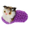 Vaguelly Ornements De Chat Animal en Peluche Chaton Endormi en Pantoufle Animaux en Peluche De Chat Jouets De Couchage Réalis