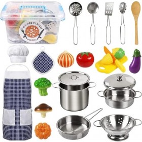 EFO SHM Accessoire Cuisine Enfant, Chef Jeu de rôle avec, Cuisson pour Enfants Accessoires de Cuisine et Costume Habiller, En