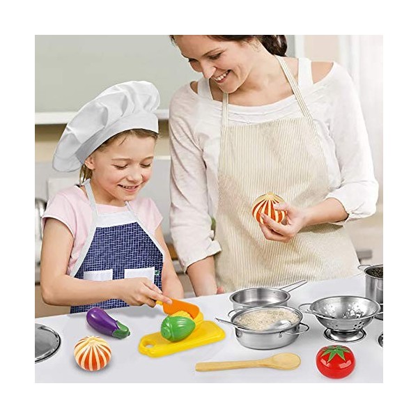 EFO SHM Accessoire Cuisine Enfant, Chef Jeu de rôle avec, Cuisson pour Enfants Accessoires de Cuisine et Costume Habiller, En