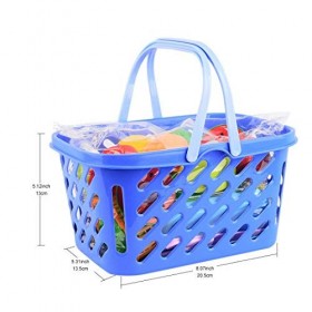 NIWWIN Set de Plats à Jouer pour Enfants, Légumes et Fruits Jouets coupés à Dessiner - Accessoires de Cuisine 23 pièces, avec