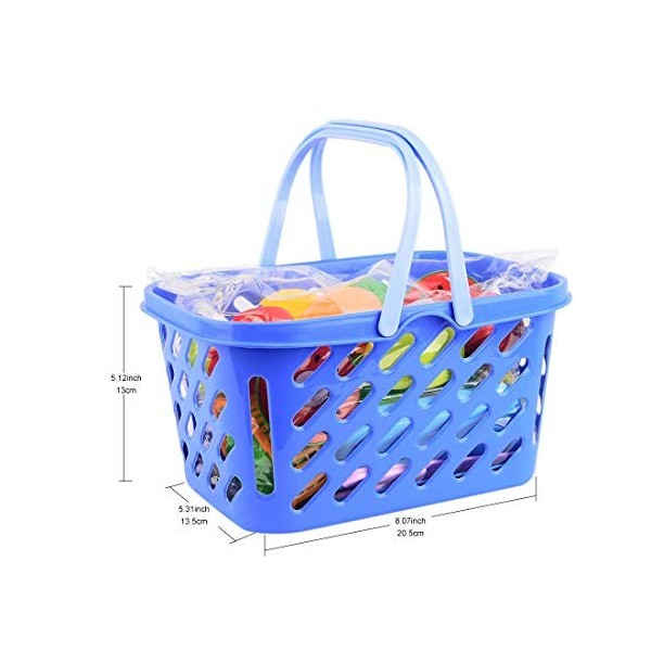 NIWWIN Set de Plats à Jouer pour Enfants, Légumes et Fruits Jouets coupés à Dessiner - Accessoires de Cuisine 23 pièces, avec