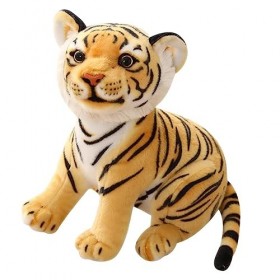 Tiger Plushie - Tigre en Peluche Douce Et Réaliste, Animal en Peluche - Oreiller Couchage Étreignant pour Les Amis des