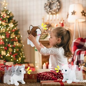 LICHENGTAI Jouet De Robot Interactif en Peluche pour Chat en Peluche, Petit Chat en Peluche en Forme de Petit Chat électrique