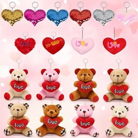 Porte-clés en peluche pour la Saint Valentin, mini jouets en peluche, ours en peluche, cadeau pour petite amie, anniversaire,