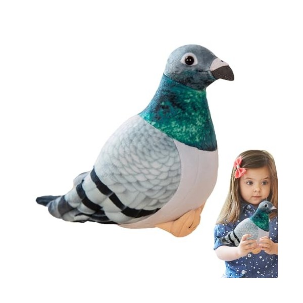 ZAGARO Peluches de Pigeon, 20 cm Simulation Pigeon en Peluche Douce en Peluche Pigeon en Peluche colombes Blanches Oiseaux Pe
