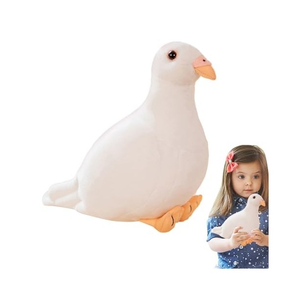 ZAGARO Peluches de Pigeon, 20 cm Simulation Pigeon en Peluche Douce en Peluche Pigeon en Peluche colombes Blanches Oiseaux Pe