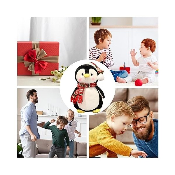 Jouets de pingouin à câliner, pingouin en peluche de Noël créatif, jouet en peluche de pingouin de Noël de 25 c , câlins en p