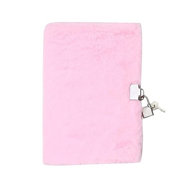 MOTT Carnet de notes en peluche douce pour fille, format A5, verrouillable, journal intime moelleux, carnet de voyage, carnet