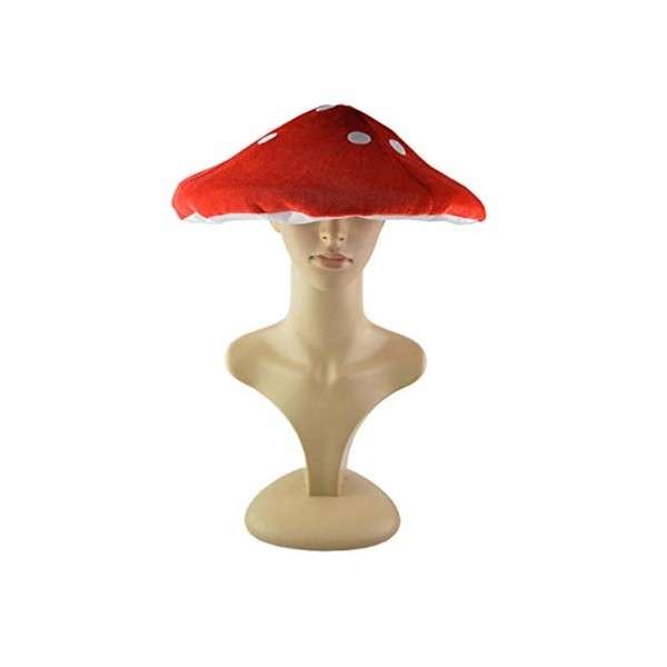 TOYANDONA Chapeau champignon rouge et blanc en peluche tachetée chapeau de crapaud chapeau cosplay casquette pour enfants adu