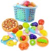 NIWWIN Jouer aux Fruits Jouets, 27 pièces Faux Joueurs de Joueurs de rôle, Jouets de Cuisine et de légumes de Cuisine, Jouets