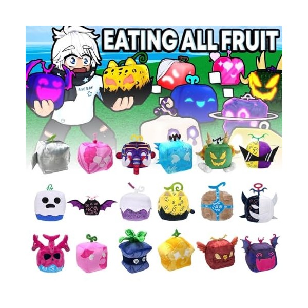 Hoomall Bloxfruits Plush Blox Fruits Peluche for Enfants, Bloxfruits Plushies Toy Fruit Game Characters Anniversaire pour Les