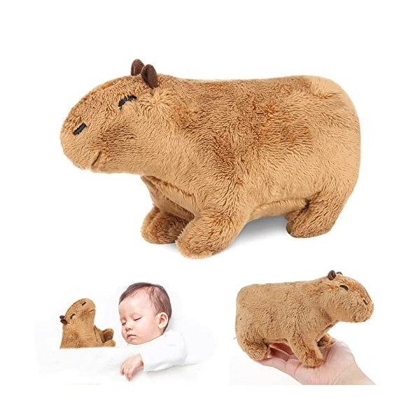 LIVESTN 20cm Poupée en Peluche Capybara,Mignons poupées en Peluche Capybara,Jouet en Peluche Capybara Réaliste,Mini Joli Capy