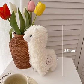 Celawork Alpaga Peluche - Blanc alpaga - Petit Jouet en Peluche - pour garçons et Filles, Cadeau de Noël danniversaire 25cm