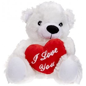 Ours en Peluche avec Cœur/avec Broderie I Love You/Dimension :11,4 x 14 x 19,8 cm cm