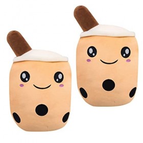 Surplex 2 Boba Pelucheuse en Peluche Oreiller Jouet, Coussin Décoratif Creative Bubble Thé Au Lait Tasse en Forme Étreignant 