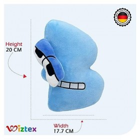 wiztex Alphabet Lore - Peluche - 20 cm - Lettre dapprentissage - Peluche mignonne - Cadeau danniversaire pour enfants alph