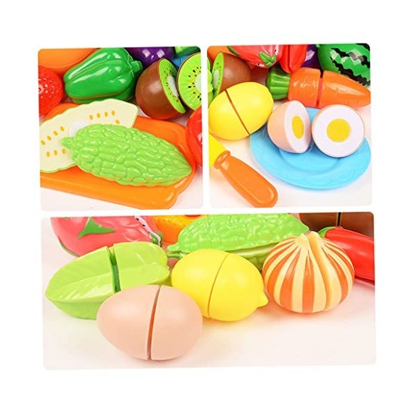 Berrywho Jouets à découper pour Enfants, 13 pièces, Set de Cuisine pour Enfants, Accessoires pour légumes et Fruits en Plasti