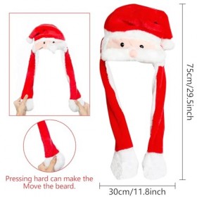 Bonnet de Noël en peluche LED, Chapeau de Père Noël en peluche, Chapeaux du Père Noël, Bonnet de Noël amusant avec oreilles m