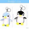 2pcs Mini Porte-Clés de Pingouin, Petit Poupée en Peluche Pingouin Bébé Mignon Porte-Clés en Peluche Pingouin Pendentif de Sa