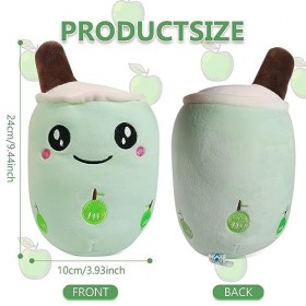 Peluche Bubble Tea, 24CM Peluche Kawaii Bubble Tea Cup, Bubble Tea Peluche Jouet, Peluche Bubble Tea Doudou Coussin, Oreiller