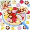 Beberolen Pizza Bois Bébé, Aliments Dinettes Jouer Cuisine, Jeux de Rôle Jouet Éducatif Éveil Montessori, Cadeau Créatif Anni