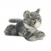 Aurora World, 31713, Mini Flopsies Lily Le Chat tigré, 20 cm, Peluche, Gris, Grey, White, Pink