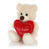 CEJAMA Ours en peluche avec cœur - Adorable doudou avec message damour - Pour anniversaire, Saint-Valentin, fête des mères o