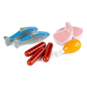 Tidlo Viandes et Poissons en Bois | Jouet pour Enfant | Cadeau Enfant | Joeut Traditionnel | Apprendre en Jouant
