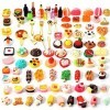 100 Pièces Jouets Alimentaires Boissons Miniatures Aliments de Simulation Mélangés pour Jouer à la Cuisine Mini Aliments en R