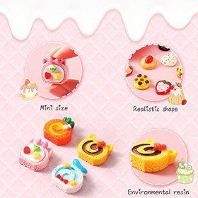 100 Pièces Jouets Alimentaires Boissons Miniatures Aliments de Simulation Mélangés pour Jouer à la Cuisine Mini Aliments en R