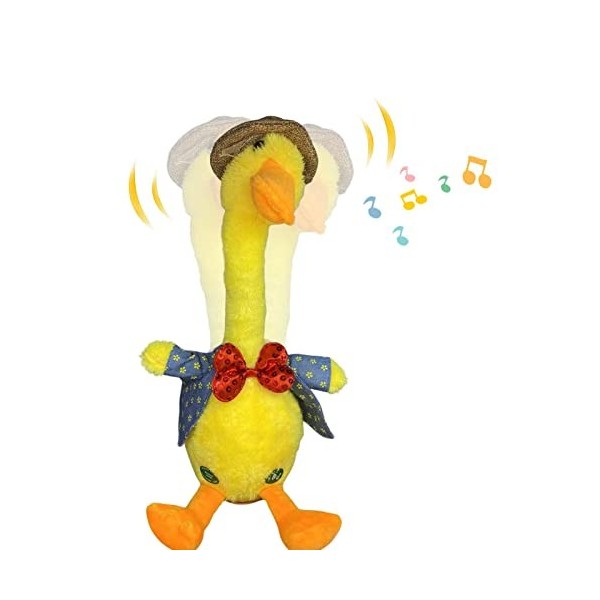woyufen Canard Chantant Qui Parle Danse Amusant avec 120 chansons Jouet Animal en Peluche interactif et éducatif pour lappre