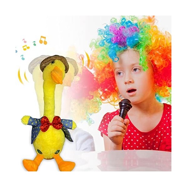 woyufen Canard Chantant Qui Parle Danse Amusant avec 120 chansons Jouet Animal en Peluche interactif et éducatif pour lappre