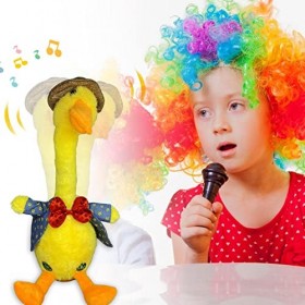 woyufen Canard Chantant Qui Parle Danse Amusant avec 120 chansons Jouet Animal en Peluche interactif et éducatif pour lappre