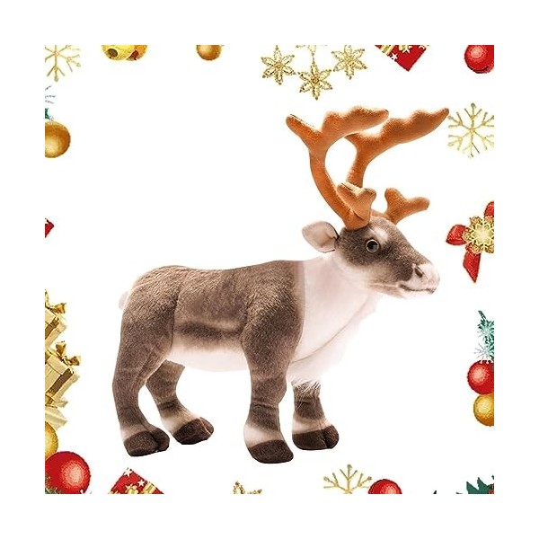 Animal en Peluche De Renne, Lutin Farceur De Noel, Jouet en Renne Oreiller Décoratif en Cerf Doux, Oreiller Décoratif Doux Wa