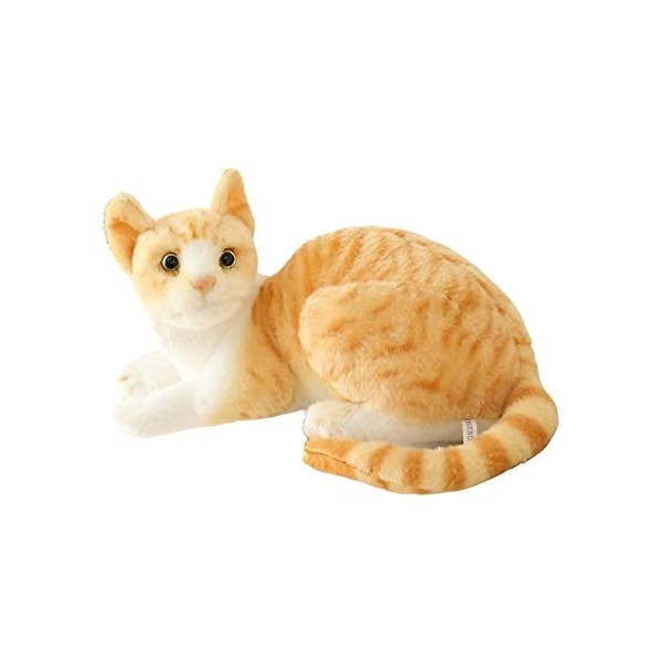perfk Doux Chat en Peluche Confortable pour la Peau poupée réaliste Belle Simulation Chats Siamois pour Enfants Adultes Enfan