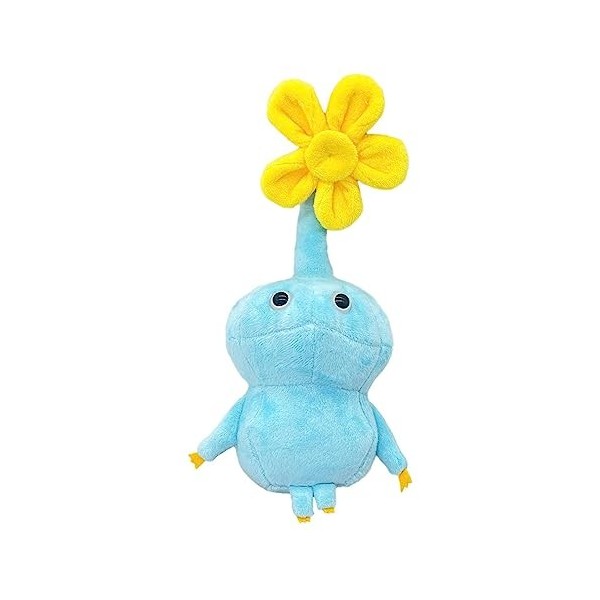 NEFLUM La Série Pi.kmin, Poupée en Peluche Pi.kmin Kawaii À Fleurs Jaunes, Jouet en Peluche Super Doux, Perso.nnage Bleu, Ado