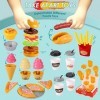 BUYGER Jouet Aliment Hamburger Dinette Enfant, Seau de Stockage en Plastique avec Accessoire de Ustensile de Cuisine Jeux, Je